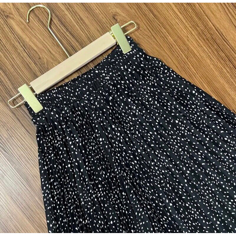 Rok Plisket Motif Bintik Mayung Premium