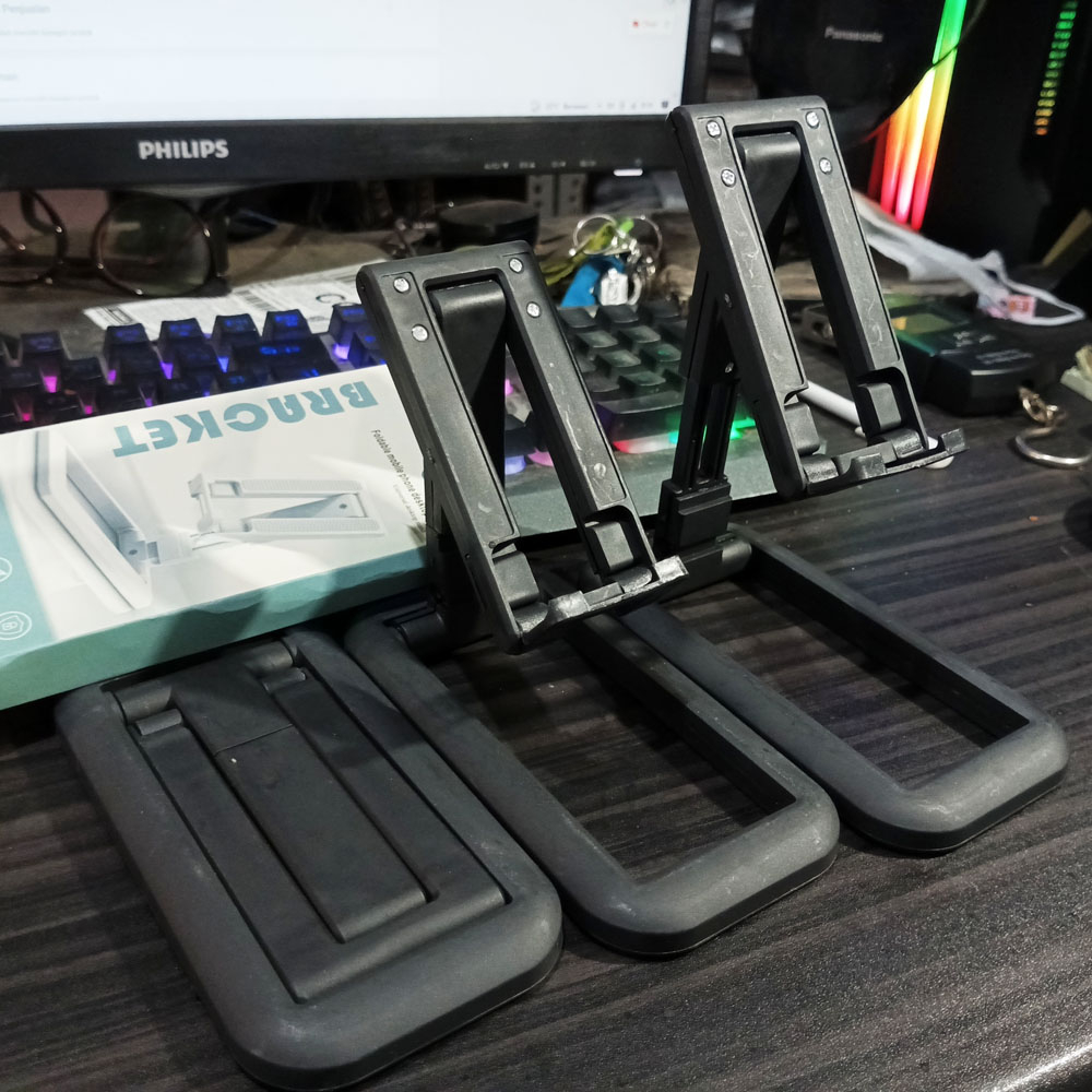 GROSIR TROLIS Z994 BRACKET PHONE HOLDER HP MEJA DEKSTOP STAND HP PONSEL PHONE FOLDING LUBANG TROLIST