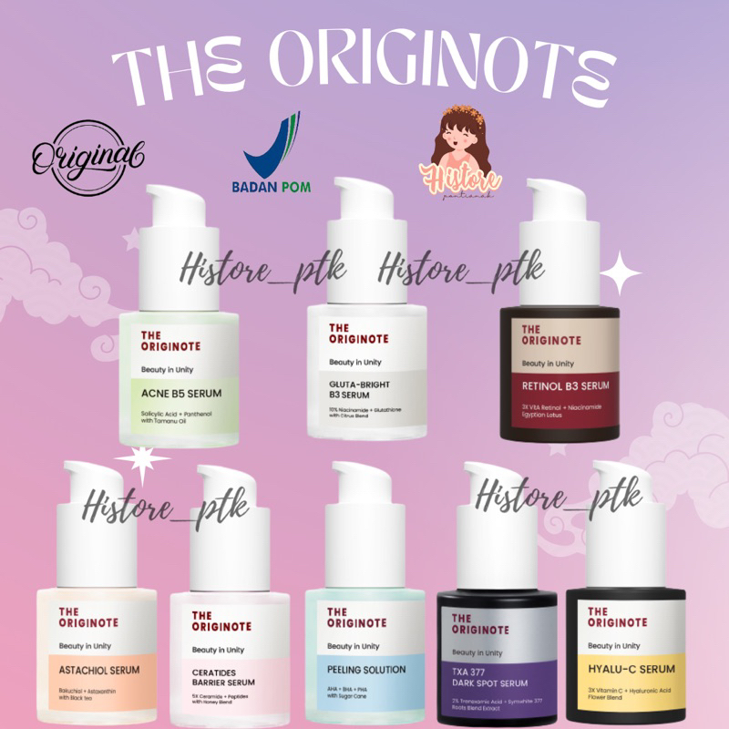The Originote Face Serum / Originote Bright Serum / Originote Acne Serum / Originote Ceratides / Ori
