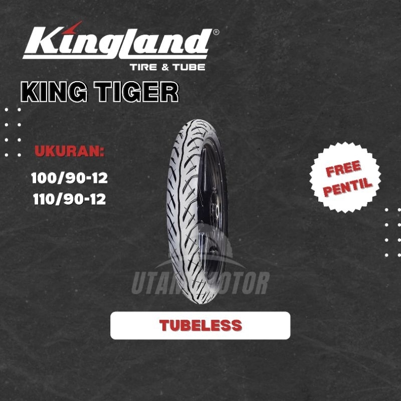 BAN MOTOR KINGLAND KING TIGER RING 12 100/90-12 & 110/90-12 TUBELESS