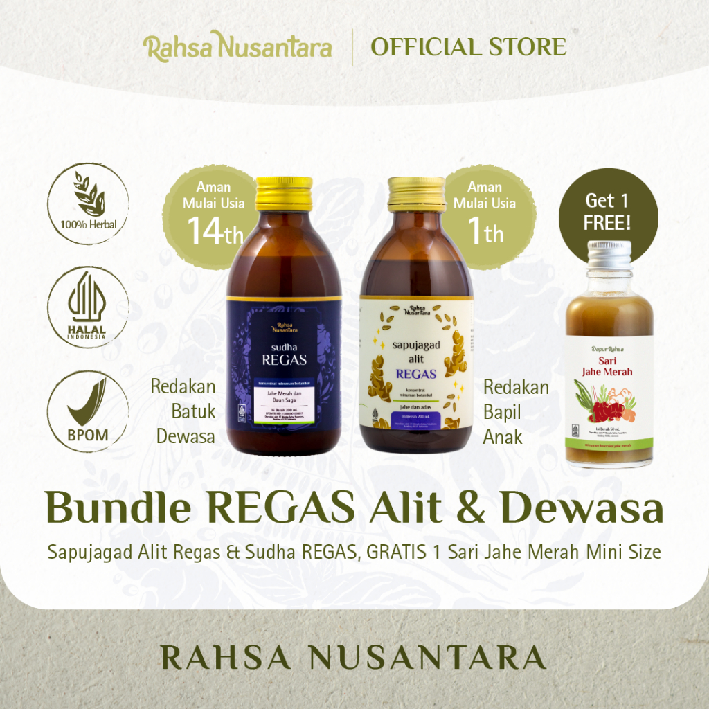 

Paket Bundling Cegah Flu Batuk Keluarga by Rahsa Nusantara | Herbal Gratis Sari Jahe Merah
