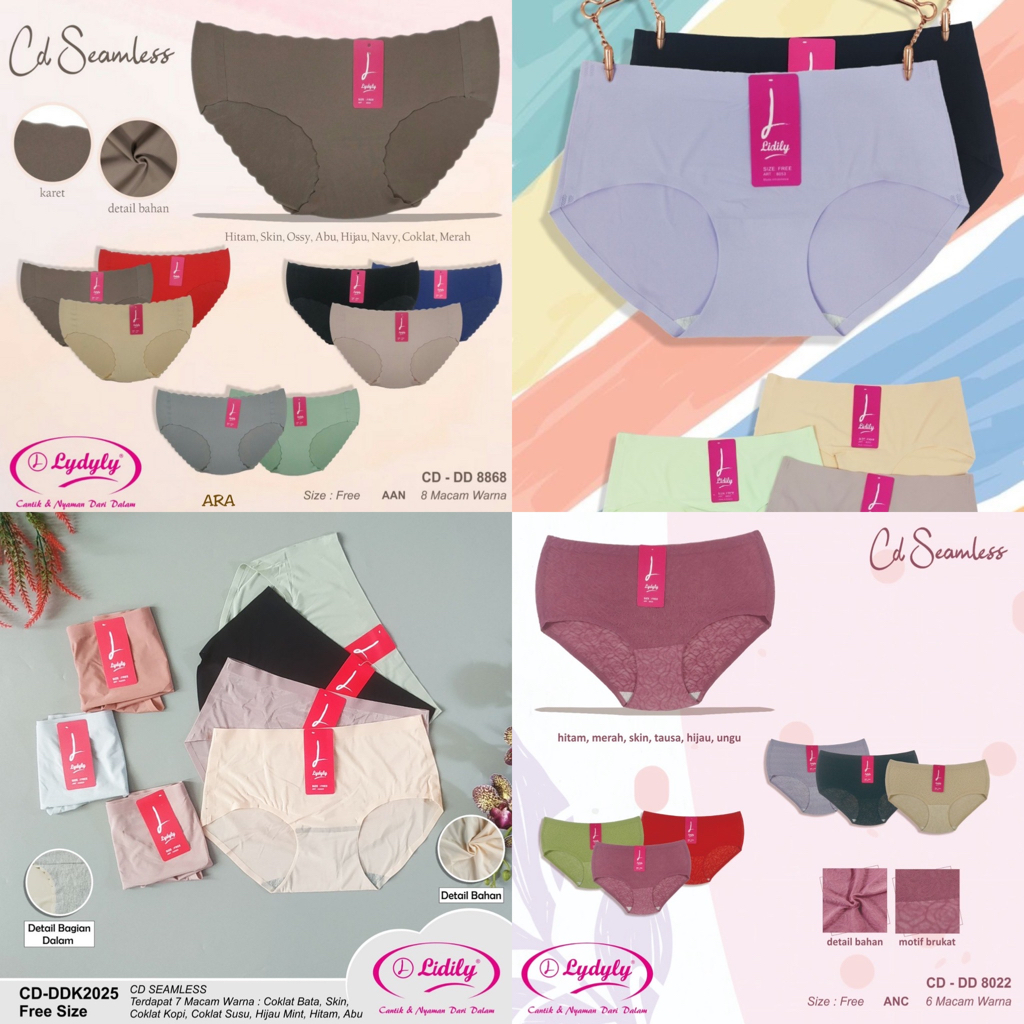 Lydyly 8868 8053 8022 2025 CD Celana Dalam Seamless Wanita Nyaman Dan Murah Warna RANDOM