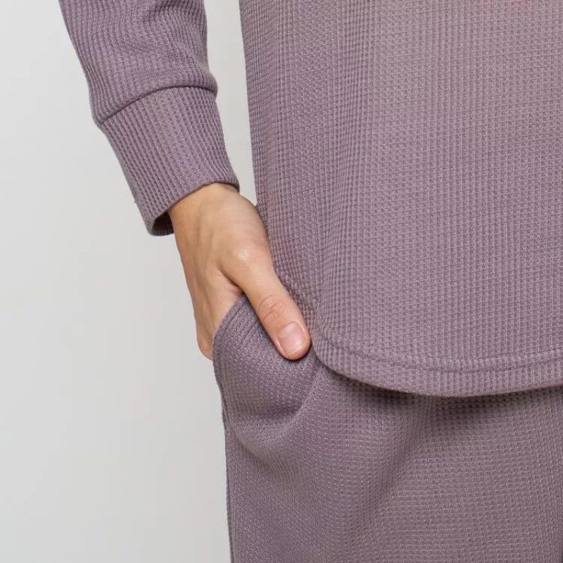 SETELAN WANITA // ONE SET WAFLE WAFLE WANITA LENGAN PANJANG // WAFLE UNIQLO