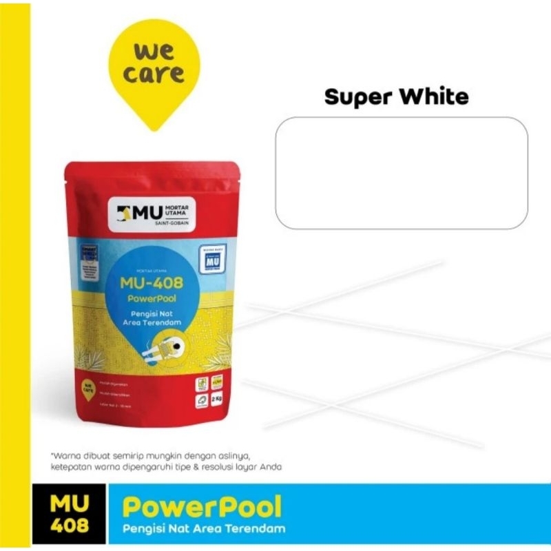 MU 408 Power Pool Pengisi Nat Keramik Kolam Renang 2kg (Super White)