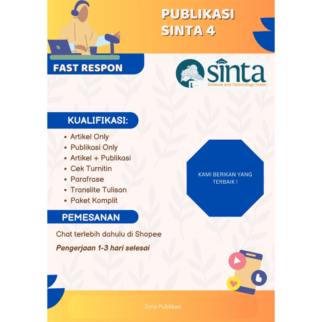 

JASA PUBLIKASI + PEMBUATAN ARTIKEL SINTA 4 PENDIDIKAN