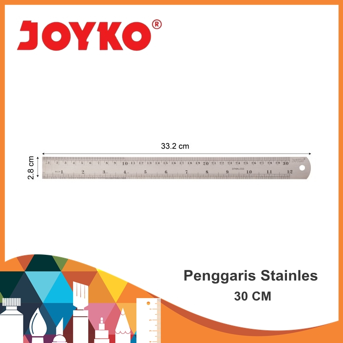 

Joyko Penggaris Besi 30cm / Penggaris Besi / Ruler Stainless / Penggaris / Penggaris 30 CM