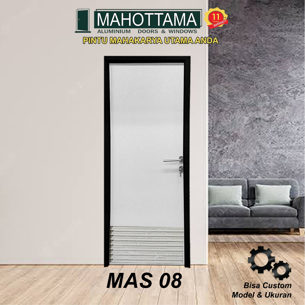 MAHOTTAMA - Pintu Kamar Mandi WC Jalusi / Kamar Tidur Aluminium 70 x 195cm Rumah 1 Set Kusen Kunci H