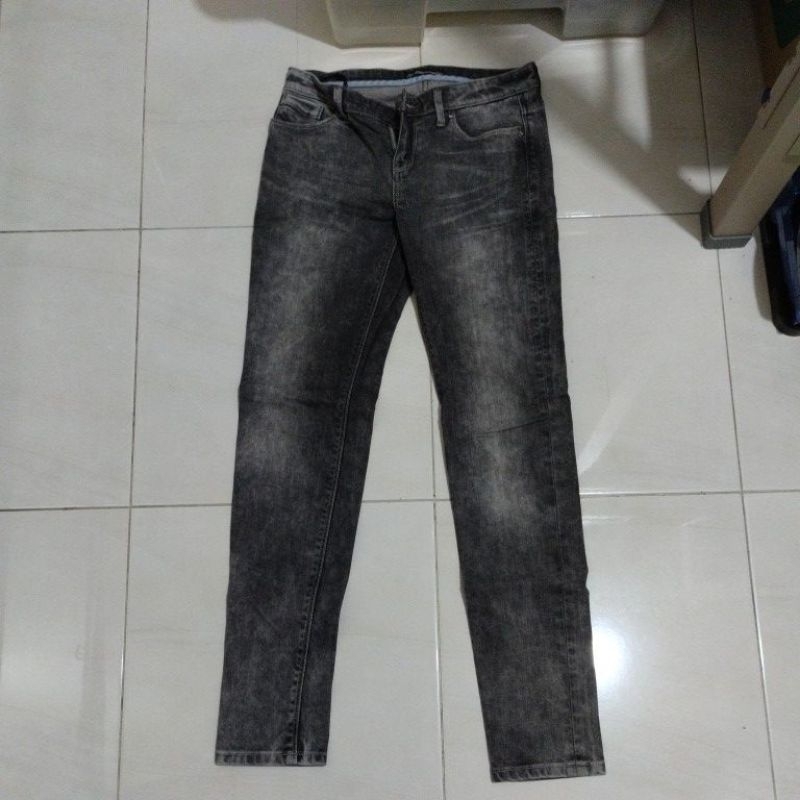 Preloved Black Denim Jeans Long Pants Lee Hitam