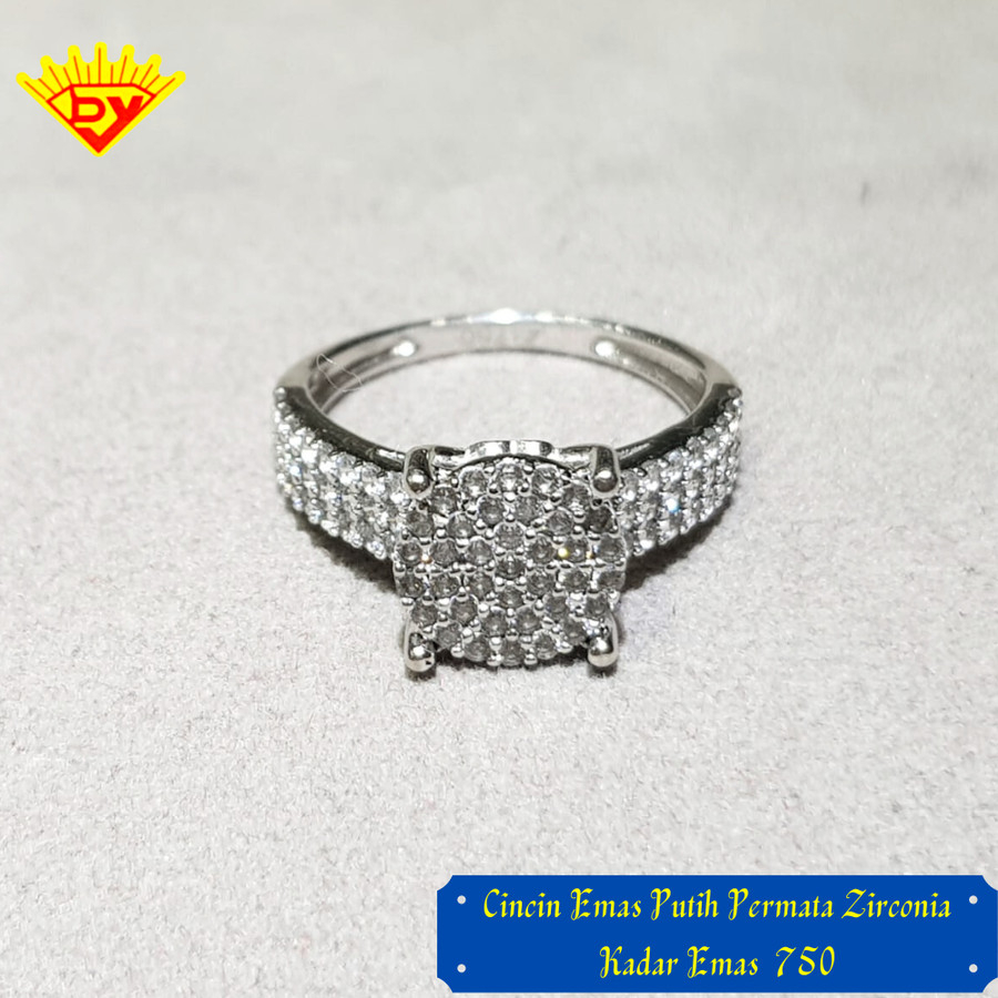 Cincin Emas Putih Kadar Emas 750
