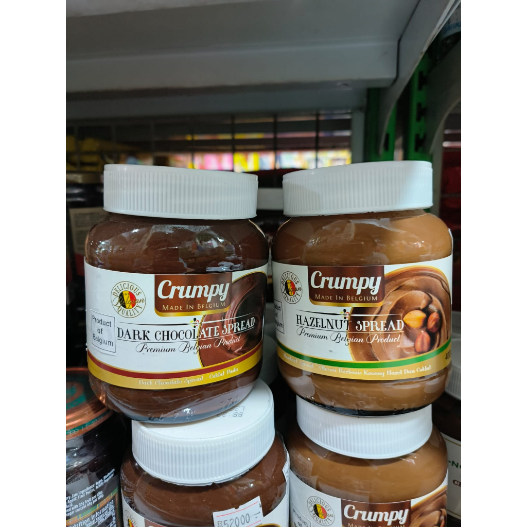 

Selai Crumpy Dark Chocolate Spread dan Selai hazelnut spread kacang Import