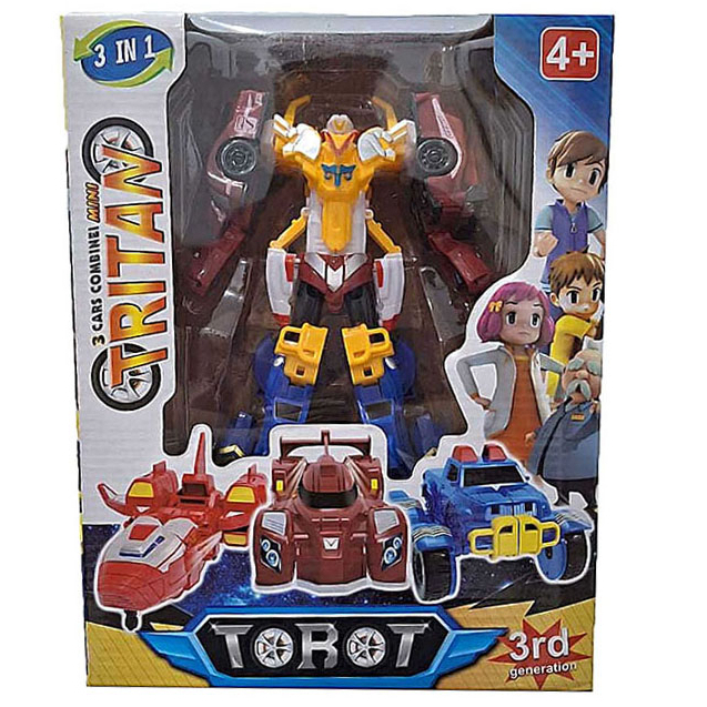 FBS - Mainan Anak Robot Tritan Mini XYZ 3 in 1 Mobil Transform Combine Laki Laki Robot Pesawat