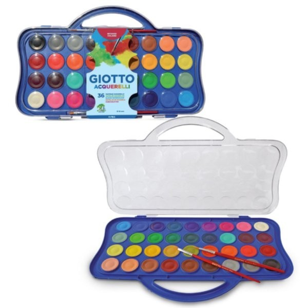 

HJK Cat Air Giotto 36 Warna Watercolor GIOTTO Bonus Kuas 2 Pcs