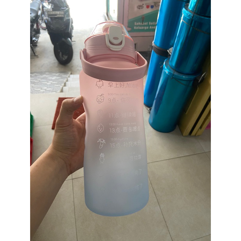 Botol Minum Viral Tebal 1,5L 2L Liter / Botol Tiktok Viral / Botol Viral Murah / Termos Viral Tiktok