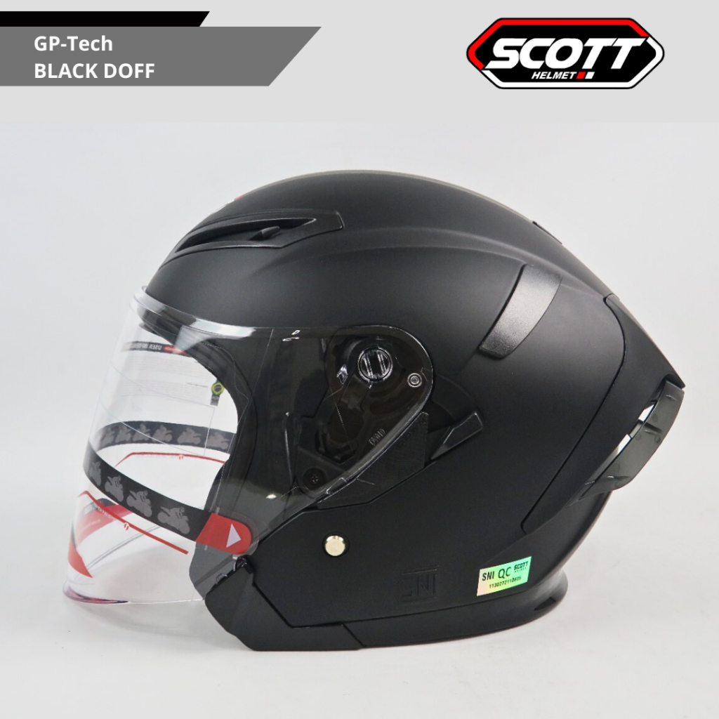 Scott - Helm Half Face Dewasa GP-Tech / Black Doff