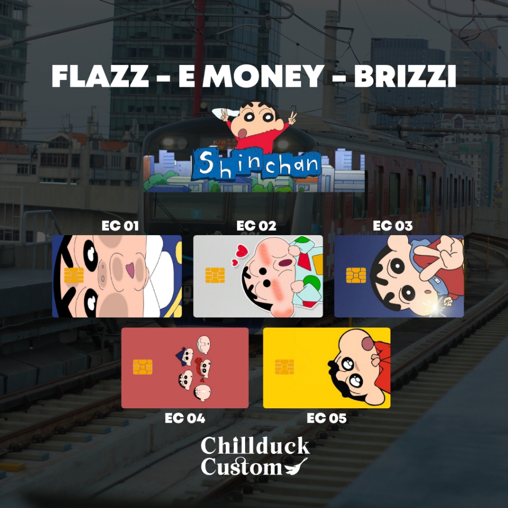 Flazz Gen 2 BCA Emoney mandiri  Brizzi Shinchan Custom Nama UV Print