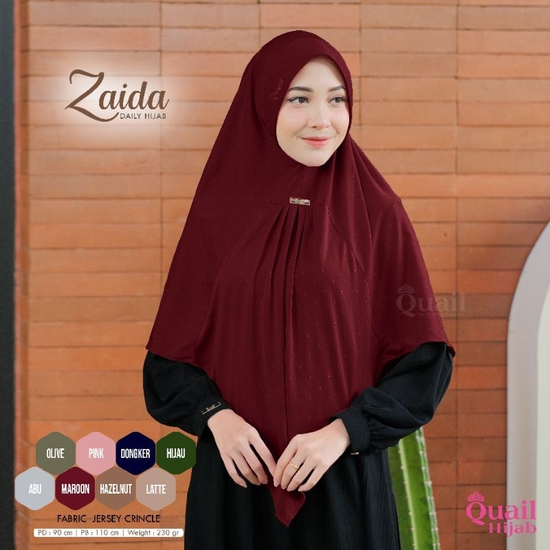 Hijab Instan Jersey Bergo Jumbo Original Jilbab Quail ZAIDA