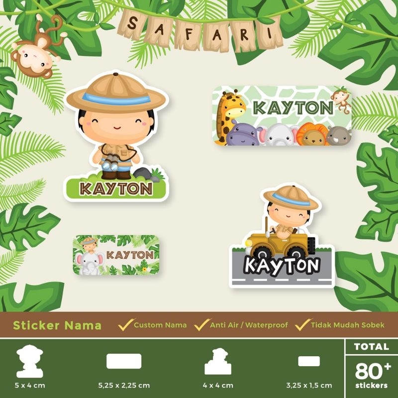 

Sticker Nama Safari Boy Girl Paw Patrol Waterproof