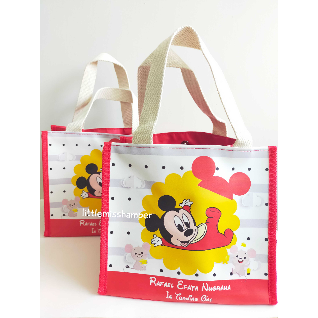 

Tote square bag goodie bag ulang tahun anak souvenir ultah siraman khitan