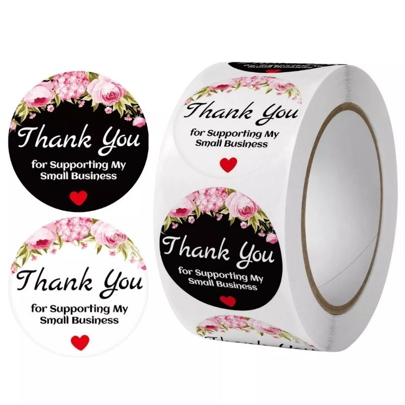 

STIKER THANKYOU ROLL ISI 500 PCS Self Adhesive Seal Label Roll Sticker Thank You 24cm