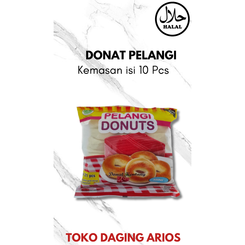 

Donat Pelangi isi 10pcs Cemilan Frozen Siap Saji