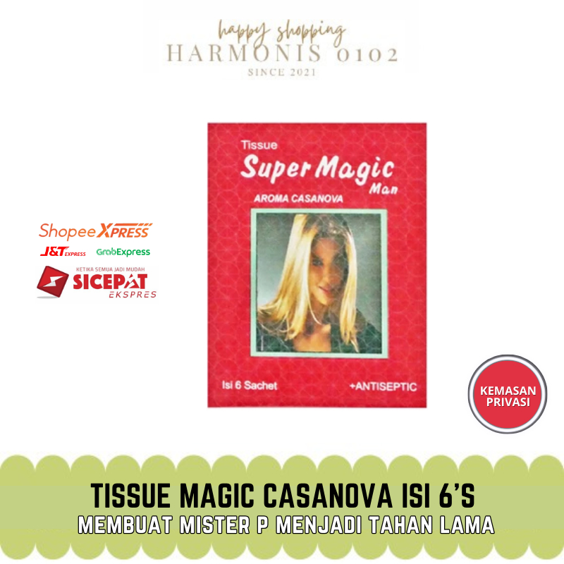 Tisu Magic Man Aroma Casanova isi 6 / Tissue Magic Tahan Lama / BISA COD