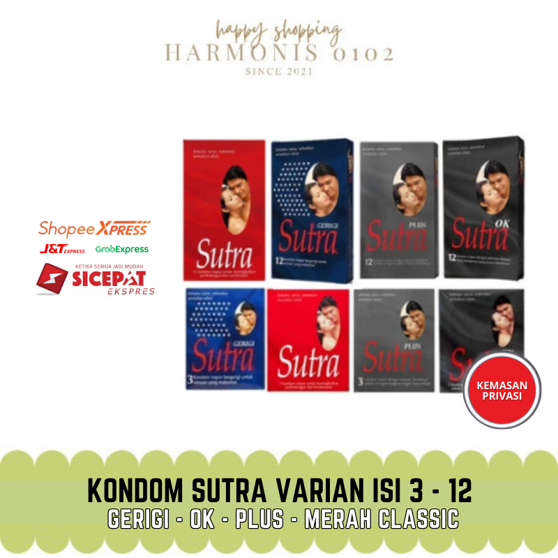 Kondom Sutra Merah isi 12 - Sutra Plus -Sutra Hitam OK - Kondom Andalan - Kondom Sutra Gerigi / Berg