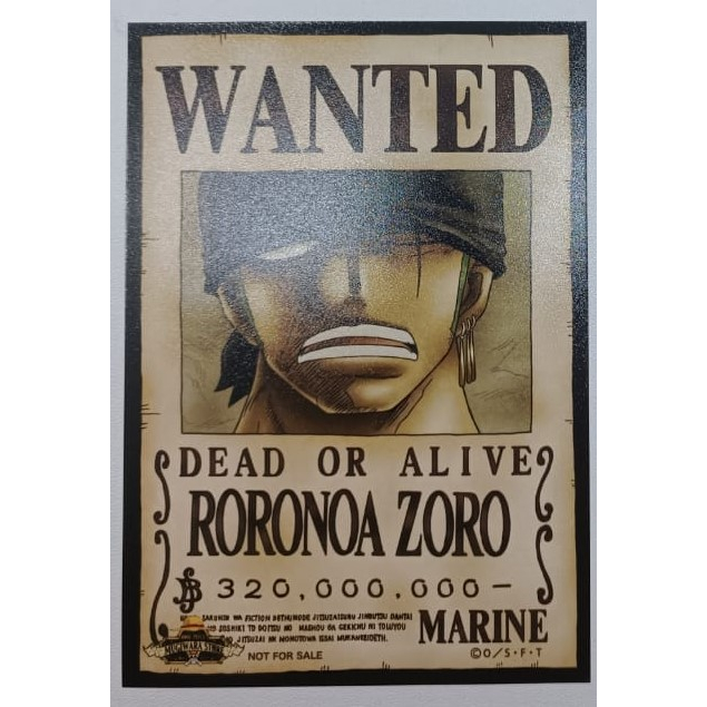 One Piece Mugiwara Store Japan Mini Wanted Poster Roronoa Zoro