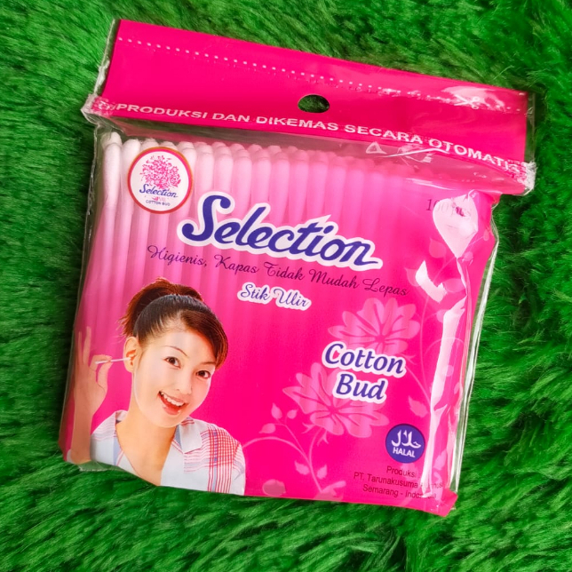 cotton bud selection 100 pcs , kapas korek kuping pink dewasa