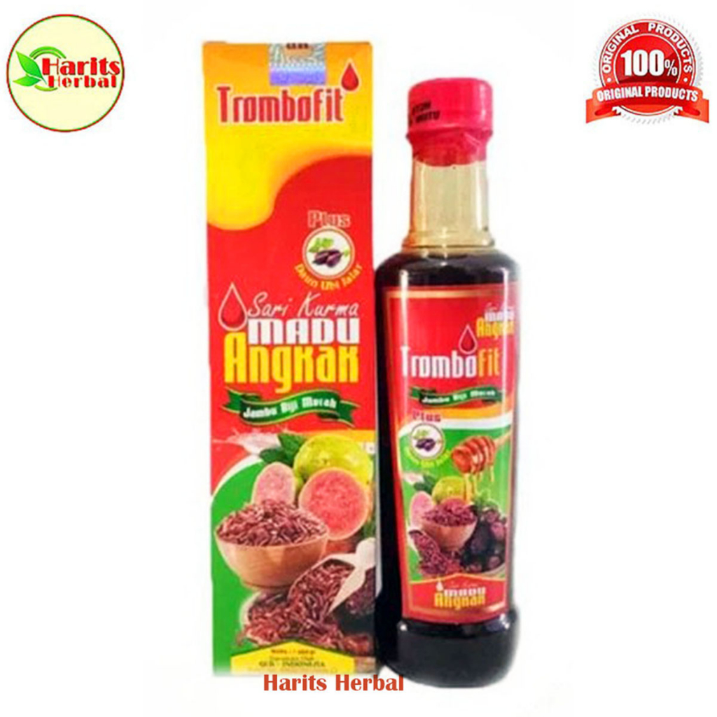 

Trombofit Sari Kurma Madu Angkak Jambu Biji Plus Daun Ubi Jalar