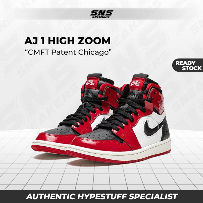 Nike Air Jordan 1 High Zoom Air CMFT Patent Chicago W 100% Authentic