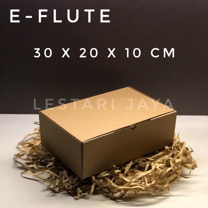 Box Kardus E-Flute Coklat Untuk Packaging Olshop Sovenir Baju Kotak Kado Hampers Snack 30x20x10 CM