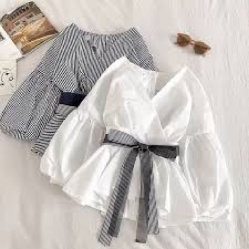 blouse wanita pita sabuk