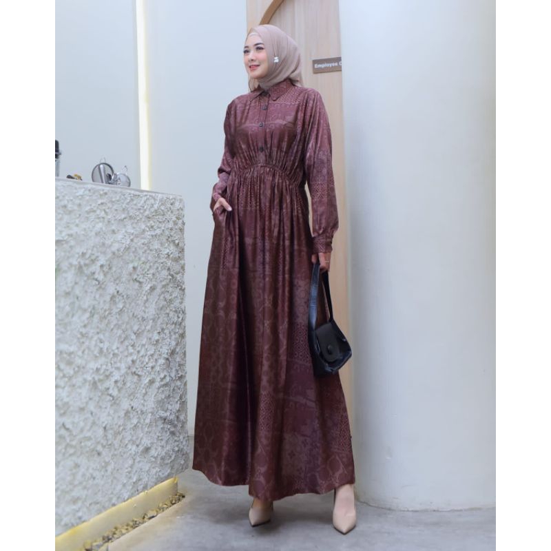 dress Armani silk terbaru//gamis silk armani