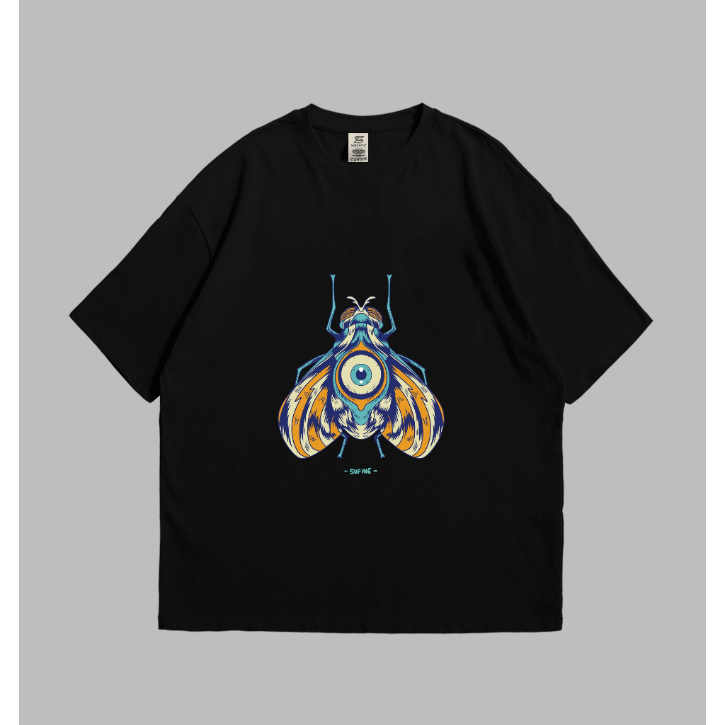 Sufine Cotton Oversized Tshirt  FLY ONE EYES 43 - Kaos Oversized FLY ONE EYES