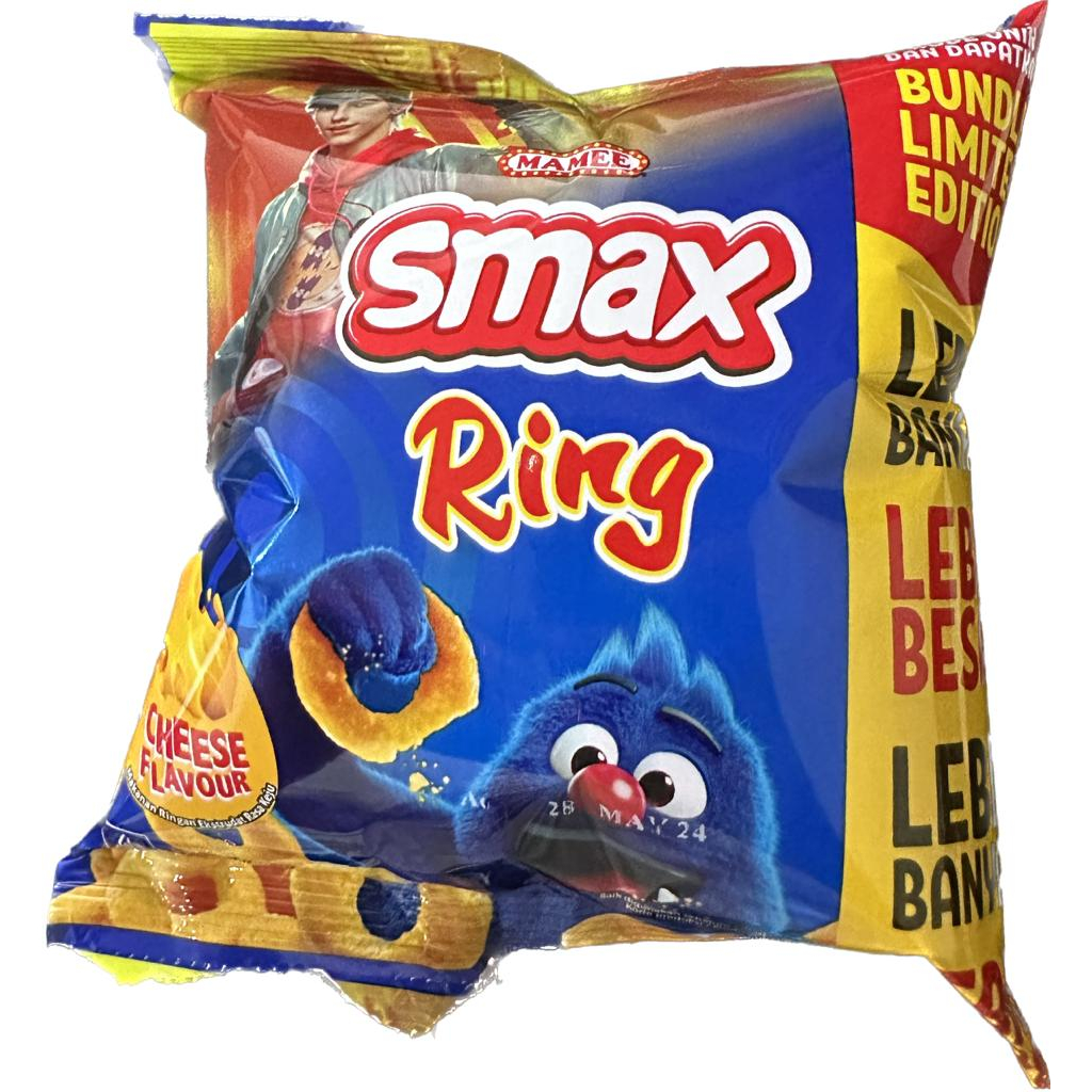 

SMAX RING 20gr KEJU ECERAN RENCENG CEMILAN ANAK MAKANAN RINGAN KERIPIK KERUPUK CHEESE FLAVOUR SNACK BISKUIT KUE WAFER GROSIR MURAH