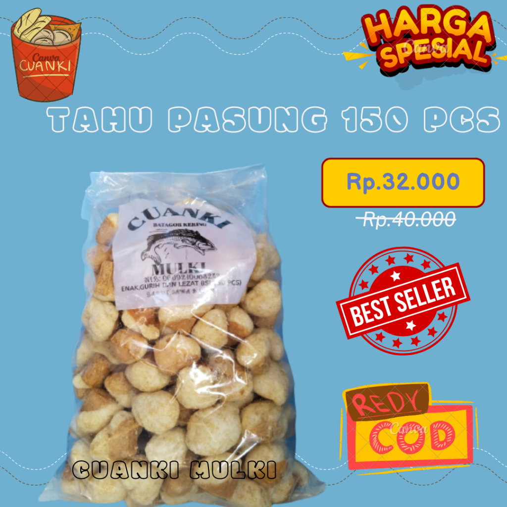 

Tahu pasung isi 150 pcs ASLI CUANKI MULKI