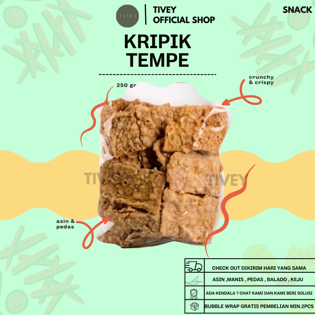 

Tivey Snack Keripik Tempe Bandung 250 Gr.