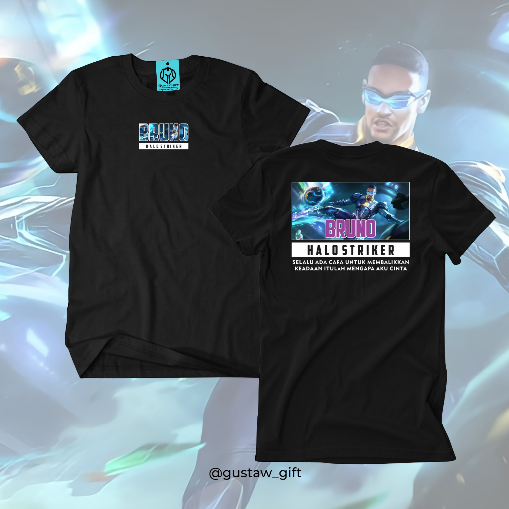 GG T-Shirt BRUNO Special skin Hallo Striker Mobile Legends Kaos Custom Katun Slim-fitting