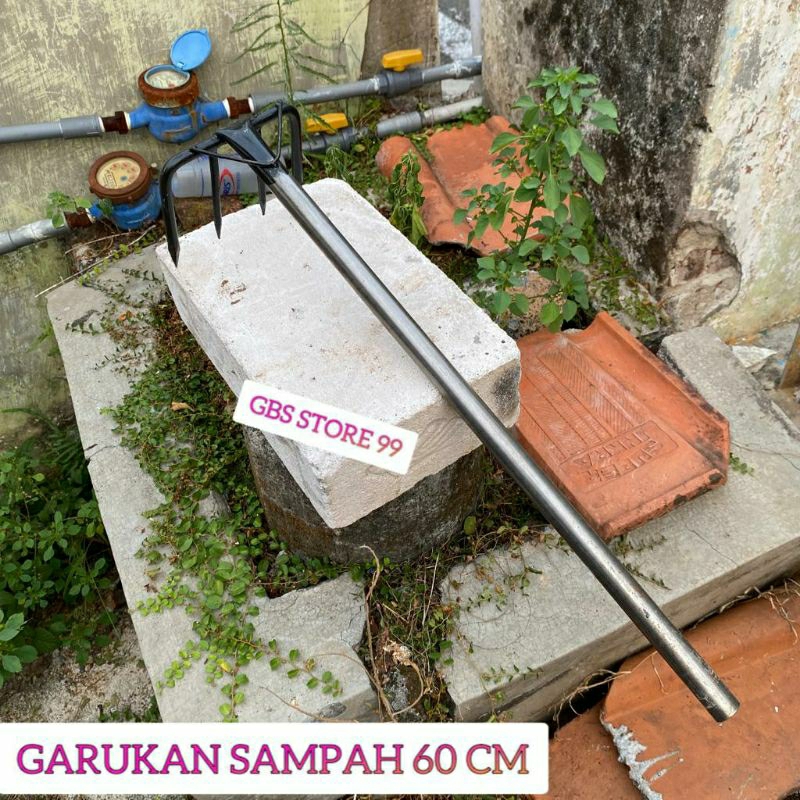 GARUKAN SAMPAH GAGANG PIPA BESI PANJANG 60 CM