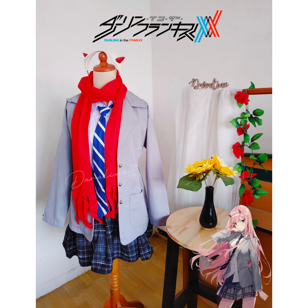 Kostum Seifuku Cosplay Zero Two Darling The Franxx by KimoChuu