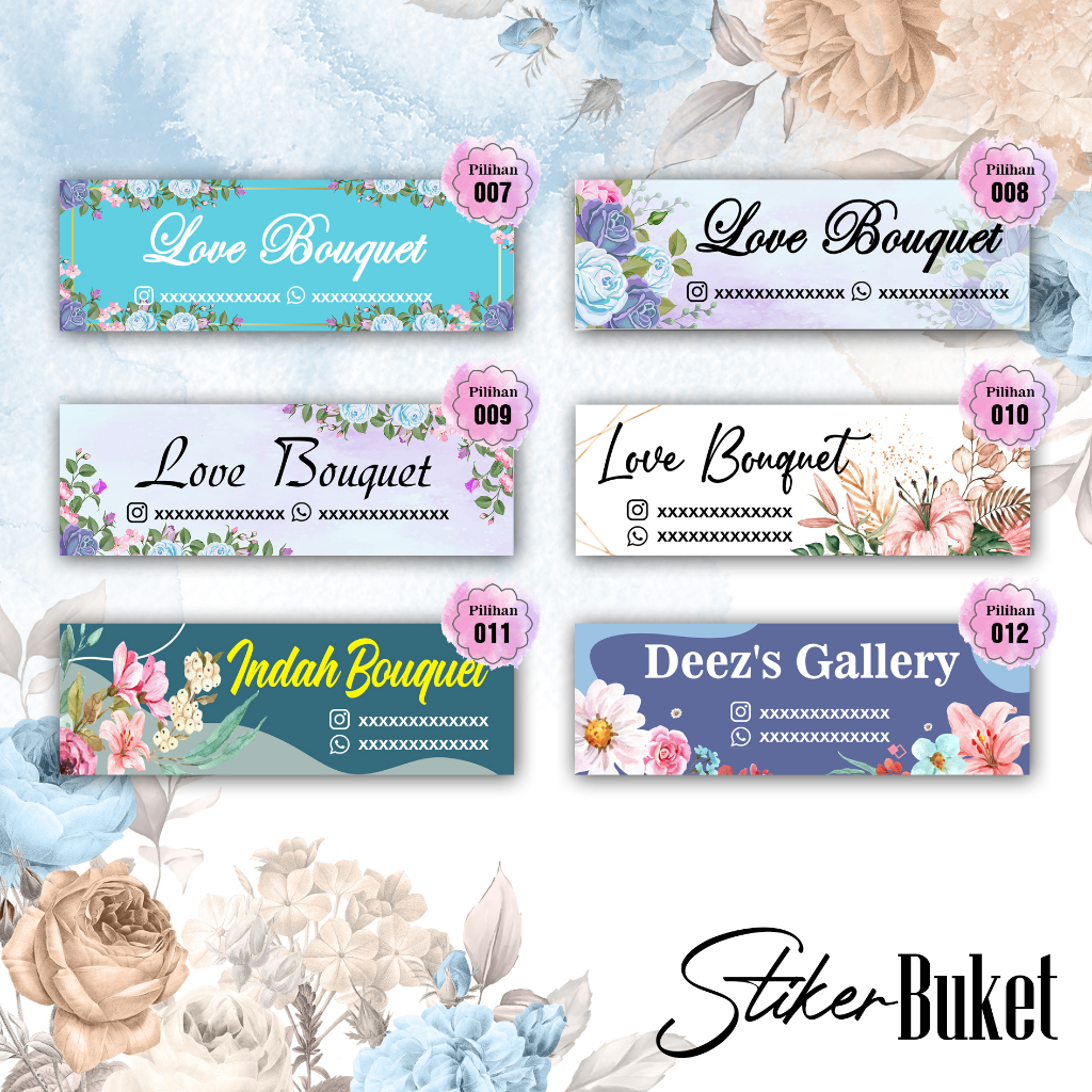 

100 pcs // Siker buket - Sticker Bouguet - STIKER LABEL BUKET CUSTOM
