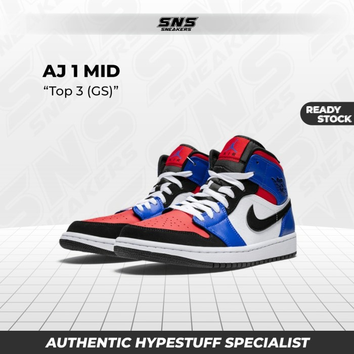 Nike Air Jordan 1 Mid Top 3 (GS) 100% Authentic