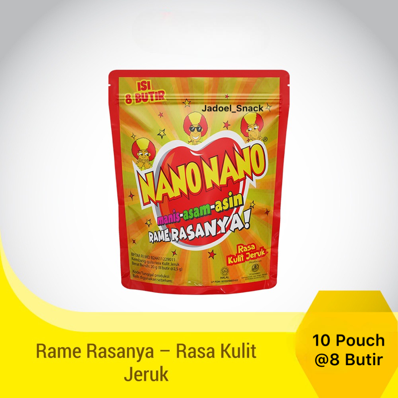 

GROSIR - Permen Nano Pouch 10 X 20 Gr Rasa Orange Peel Kulit Jeruk by Jadoel_Snack