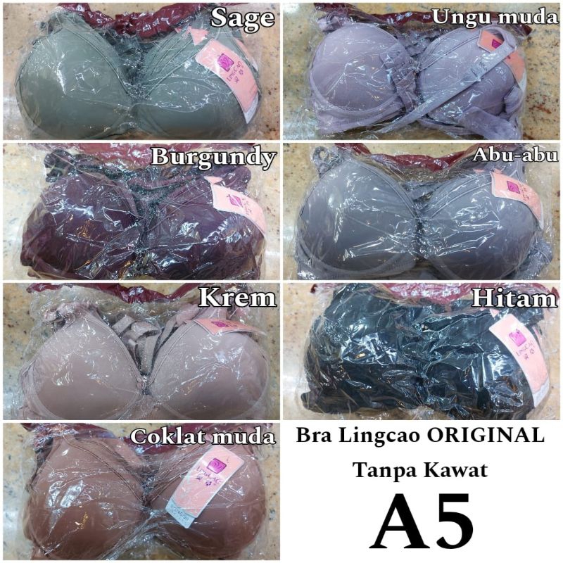 LINGCAO / Bra BH Lingcao A5 KAIT 2 Original HARGA GROSIR 34, 36, 38, 40 Tanpa Kawat Lingcao