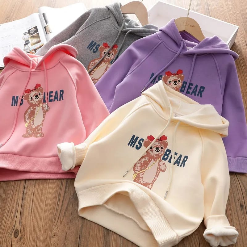Jaket Hoodie Anak PRIA WANITA SWEATER Anak Tanggung Fashion Anak Kekinian MS BEAR BAHAN KATUN Umur 3