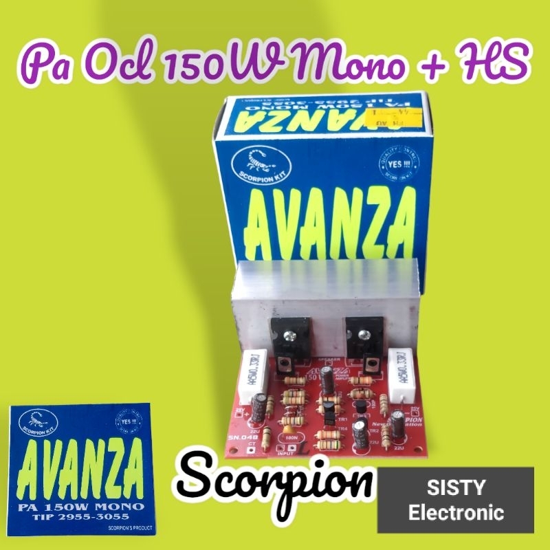 Kit Power Amplifer 150W Mono AVANZA Scorpion