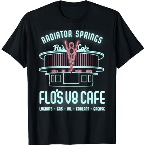 Kaos Disney Pixar Cars Flo's V8 Cafe Poster Graphic T-Shirt - Baju Pria - Baju Wanita - Kaos Pria - 