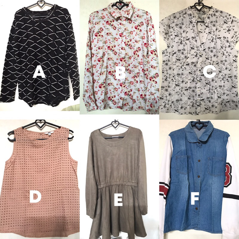 Preloved baju uniqlo H&M kemeja tunik sweatshirt murah bekas merek