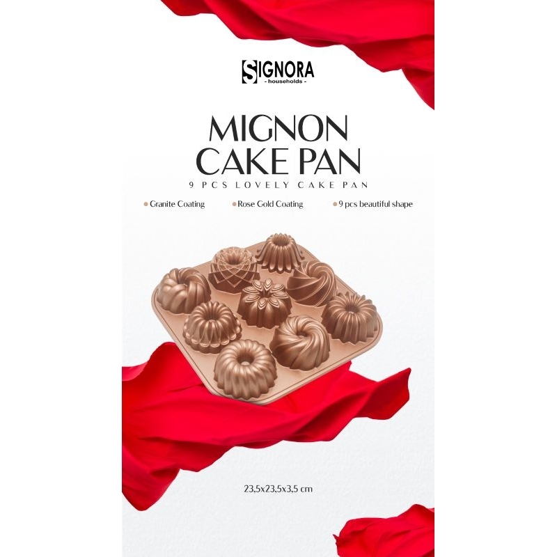 Mignon Cake Pan Signora/Loyang Sultan Mini/Loyang Kue Bolu/Loyang Puding/Loyang Signora