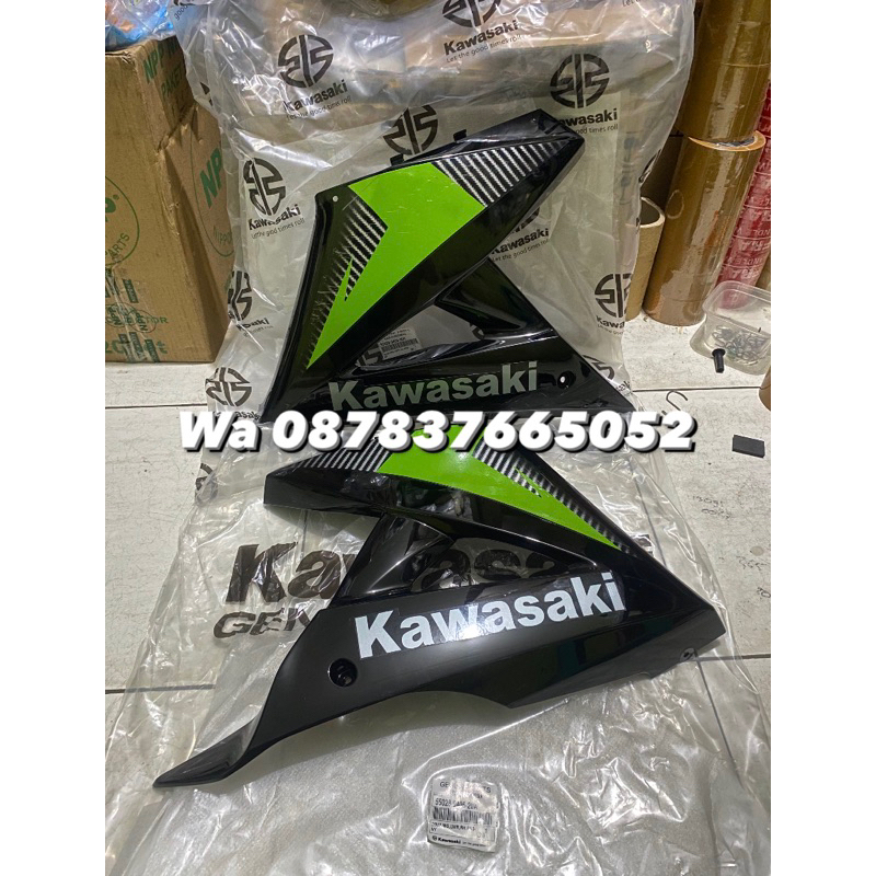 Sepasang sayap Fairing bawah ninja rr new 2014 hijau sepasang